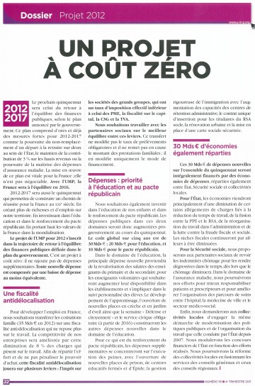 projet,ump,presidentielle 2012,cope