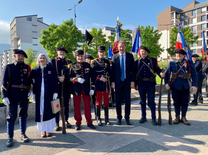 seynod,cran-gevrier,ceremonie,27eme bca,anciens combattants,_ mai,_ mai 1945