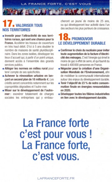 presidentielle 2012,sarkozy,france forte,propositions