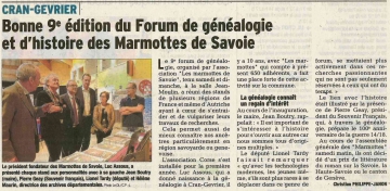 presse,dauphine,cran-gevrier,forum,genealogique,association,marmottes