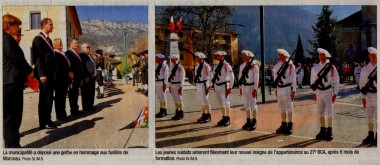 presse,dauphine,doussard,chasseur alpin,ceremonie,fourragere,monument