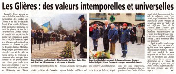 presse,dauphine,la balme-de-thuy,morette,ceremonie,necropole,armee,glieres,resistant,cimentiere