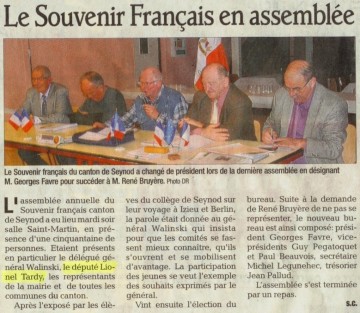 souvenir français,presse,dauphine libere,seynod,assemblee generale