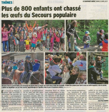 thones,chasse aux oeufs,secours populaire,haute-savoie