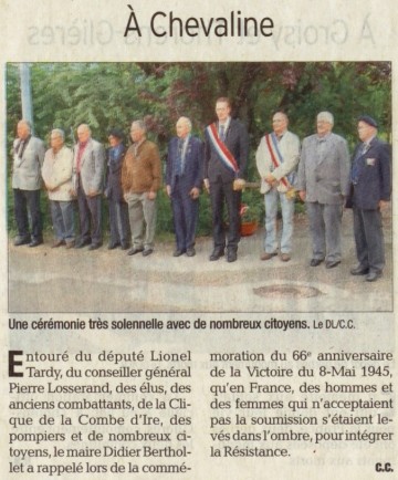 ceremonie,8 mai,guerre,armistice,chevaline,lathuile,annecy,commemoration