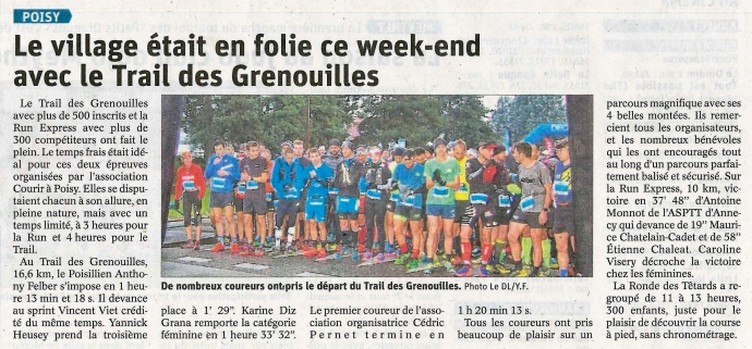 poisy,course,trail,courir poisy,grenouille,association,presse,dauphine libere
