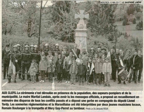 les clefs,ceremonie,8 mai 1945,haute-savoie