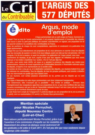 presse,cri du contribuable,classement,classement des deputes,argus,deputes