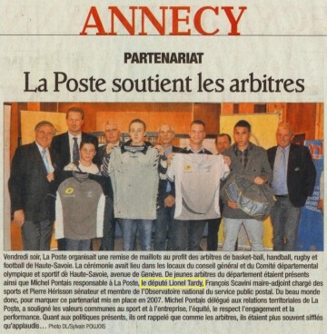 annecy,arbitre,la poste,sport,club,foot,rugby,basket,handball