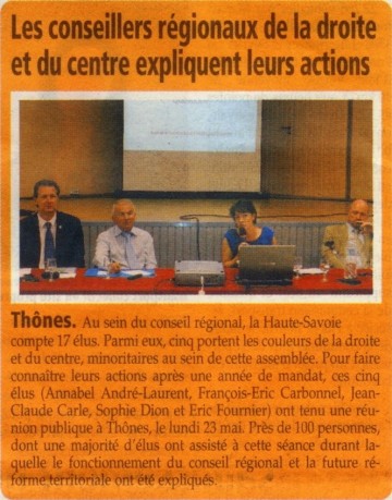 thones,presse,dauphine,conseil regional,mandat,elus,reunion,parlementaires,bilan