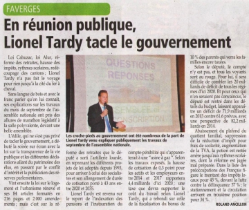 presse,dauphine,faverges,rencontre,debat,lionel tardy,militant,ump,reunion publique