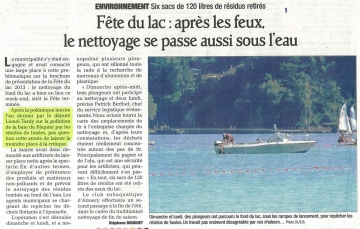 annecy,fete du lac,pollution,aluminium,lac,nettoyage