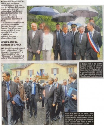 glieres,sarkozy,ceremonie,president de la republique,resistance,resistants des glieres,guerre,balme de thuy