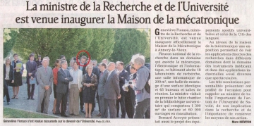 presse,dauphine,annecy-le-vieux,recherche,mecatronique,inauguration,industrie,cnrs,ctdec,pole competitivite,arve industrie,universite