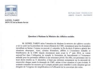 qe,questions écrites,CMU,frontaliers,mutuelle,fonction publique,VTC,economie