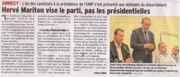 presse,dauphine,ump,mariton,accoyer,presidence ump,annecy