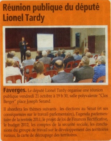 reunion,reunion publique,faverges,circonsription,depute,lionel tardy,presse,dauphine