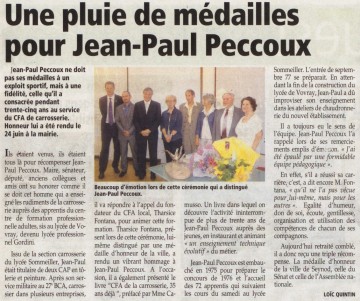 seynod,medaille d'honneur,apprentissage,carrosserie