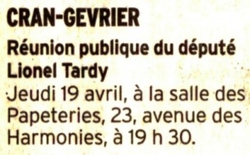 presse,dauphine,elections legislatives,lionel tardy,reunion publique