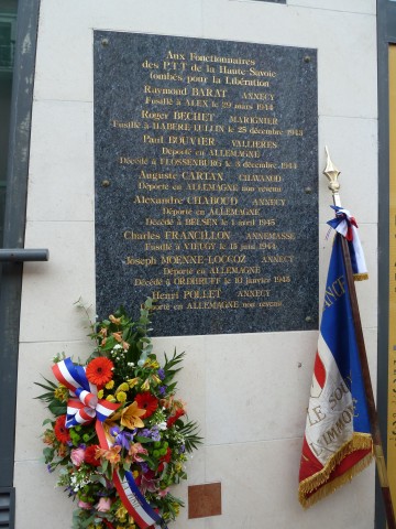 annecy,poste,gerbe,ceremonie,guerre,la poste