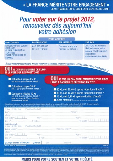 projet,ump,presidentielle 2012,cope