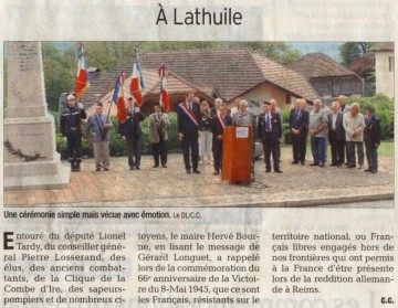 ceremonie,8 mai,guerre,armistice,chevaline,lathuile,annecy,commemoration