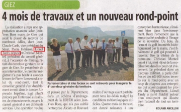 presse,dauphine,inauguration,carrefour,route,rd 1508,rond point,giratoire,conseil general