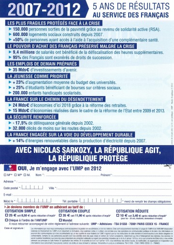 bilan,reforme,ump,presidentielle 2012