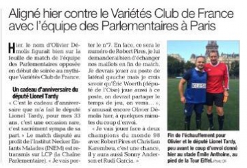 paris,math de foot,hopital,deputes,variete club de france,enfants malades