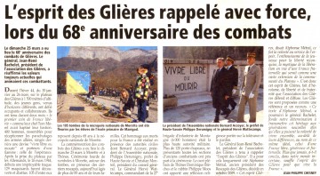 presse,dauphine libere,balme-de-thuy,necropole,morette,resistant,plateau des glieres,guerre,monument,commemoration