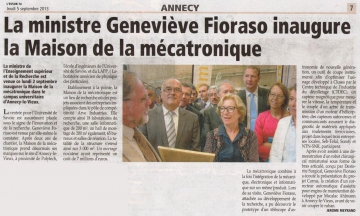 presse,dauphine,annecy-le-vieux,recherche,mecatronique,inauguration,industrie,cnrs,ctdec,pole competitivite,arve industrie,universite