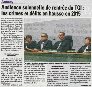 annecy,tribunal,audiencde solennelle,tgi,presse,dauphine