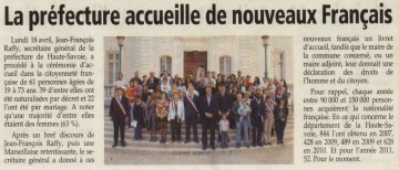 presse,dauphine,accueil,naturalisation,nationalite,prefecture,haute-savoie,citoyennete