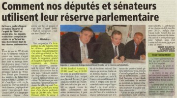 presse,essor,depute,senateur,reserve parlementaire,argent public,financement,commune