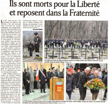 presse,dauphine,la balme-de-thuy,morette,ceremonie,necropole,armee,glieres,resistant,cimentiere