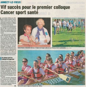 annecy-le-vieux,espace rencontre,colloque,drole de rames,cancer,sport,santé,tardy