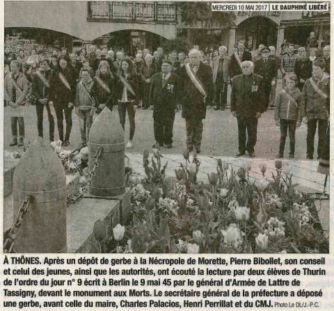 thones,ceremonie,8 mai 1945,haute-savoie