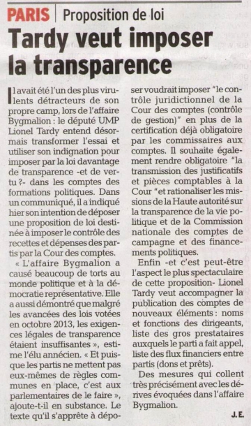 loi,parti,ump,finance,bygmalion,transparence