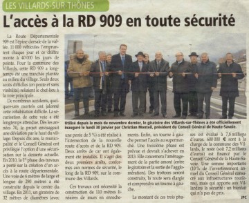 presse,dauphine,villards-sur-thones,inauguration,route,voiture,rond point,conseil general