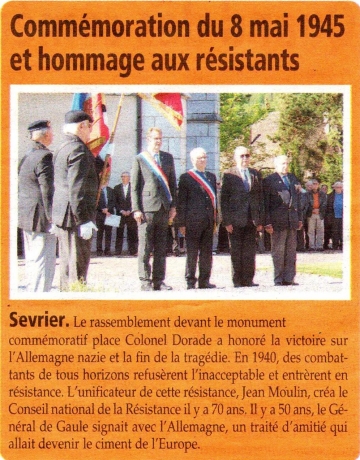 ceremonie,8 mai,dauphine,presse,annecy,faverges,sevrier