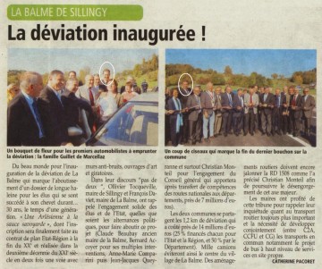 balme-de-sillingy,inauguration,presse,dauphine,route,deviation,transport,contournement,haute-savoie,conseil general