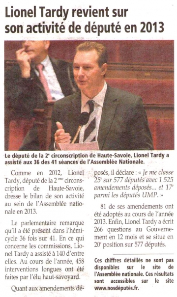 bilan,lionel tardy,activite,classement,amendement,commission,hemicycle,assemblee nationale,qe,qag,loi