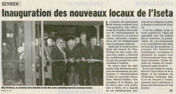 sevrier,inauguration,iseta,haute-savoie