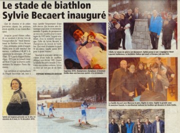 le grand bornand,inauguration,stade de biathlon,sylvi becaert,sport,jo,jo2018