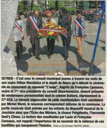 seynod,commemoration,ceremonie,8 mai 1945,haute-savoie