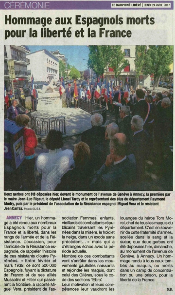 annecy,anniversaire,ceremonie,republique espagnole,haute-savoie