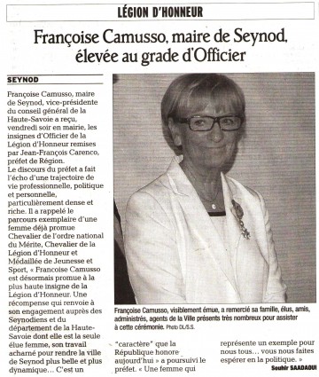 presse,dauphine,seynod,camusso,legion d'honneur,ceremonie