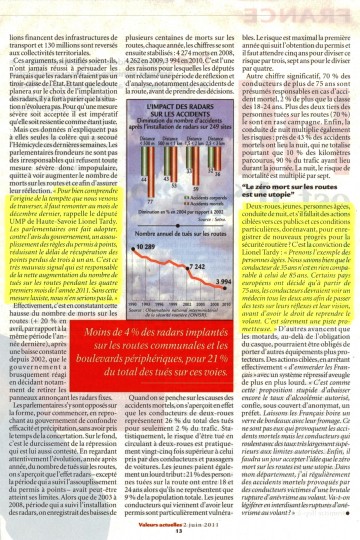 presse,valeurs actuelles,radar,securite routiere,prevention routiere,accident