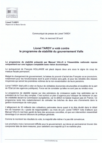 communique de presse,valls,gouvernement,pacte,responsabilite,finance,budget