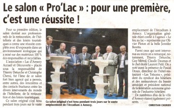 presse,dauphine,annecy,pro'lac,salon,herbergement,tourisme,restauration,loisir